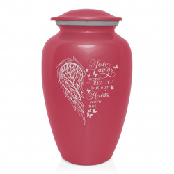 Your Wings Were Ready Cremation Urn - Rose Pink
